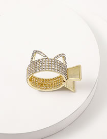 Fashion Golden Cat Ears Alloy Diamond Cat Ear Grabber