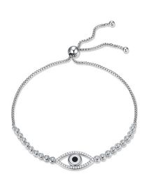 Fashion White Gold Metal Diamond Eye Bracelet