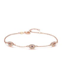 Fashion Rose Gold Metal Diamond Eye Bracelet