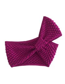 Fashion Purple Solid Knitted Asymmetric Knot Top