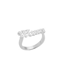 Fashion Platinum - Mom Solid Copper Alphabet Ring