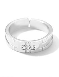 Fashion Silver Bronze Zirconium Cross Ring