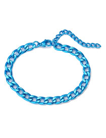 Fashion Blue Stainless Steel Geometric Chain Bracelet