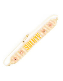 Fashion Mi-b190464b Rice Beaded Braided Letter Bracelet