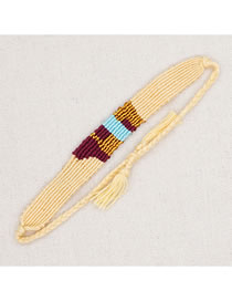 Fashion 8# Geometric Embroidery Floss Braided Bracelet