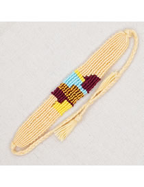 Fashion 14# Geometric Embroidery Floss Braided Bracelet