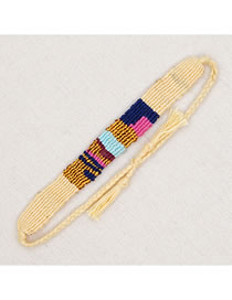 Fashion Twenty One# Geometric Embroidery Floss Braided Bracelet