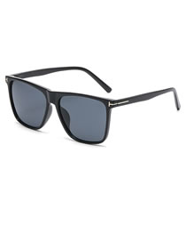 Fashion Bright Black All Grey Pc Frame Sunglasses