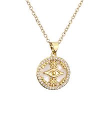 Fashion 4# Bronze Zirconium Shell Eye Necklace
