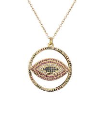 Fashion 2# Bronze Zirconium Eye Necklace
