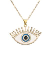 Fashion 7# Bronze Zirconium Eye Necklace