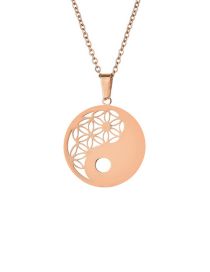 Fashion Rose Gold Color Stainless Steel Openwork Gossip Necklace