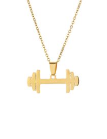 Fashion Gold Color Stainless Steel Dumbbell Necklace