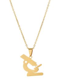 Fashion Gold Color Stainless Steel Microscope Necklace