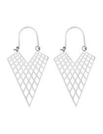 Fashion 6# Stainless Steel Cutout Geometric Earrings