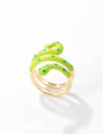 Fashion Green Copper Drip Oil Snake Ring