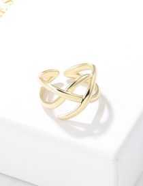 Fashion Cross Solid Copper Geometric Knot Open Ring
