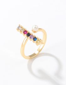 Fashion Fortune-telling Diamond Ring Bronze Zirconium Geometric Open Ring