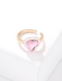 Fashion Pink Alloy Glass Love Ear Clip