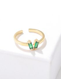 Fashion V-shaped Brass Ring Brass Diamond Geometric Open Ring