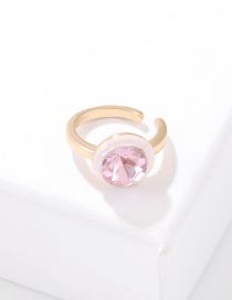 Fashion Pink Alloy Round Glass Ear Clip