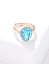 Fashion Blue Alloy Water Drop Glass Ear Clip