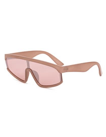 Fashion Light Tea Apricot Pc Large Frame Butterfly Sunglasses