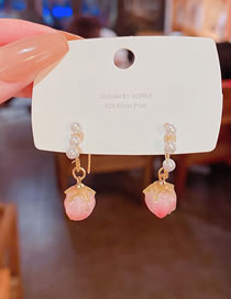 Fashion Gold Peach Pearl Earrings
