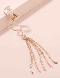 Fashion Gold Alloy Chain Tassel Ear Clip