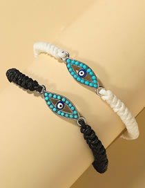 Fashion Black Geometric Cord Braided Blue Pine Eye Bracelet Set