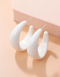 Fashion Milky White Large C-shaped Resin Earrings Resin C-shaped Earrings