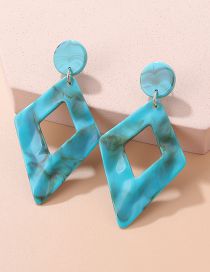 Fashion Blue Resin Cutout Diamond Stud Earrings