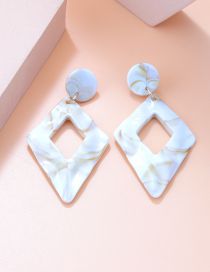 Fashion White Resin Cutout Diamond Stud Earrings
