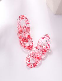 Fashion Red Speckled Chain Stud Earrings