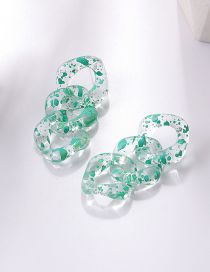 Fashion Green Speckled Chain Stud Earrings