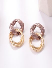 Fashion Rose Gold Color Acrylic Geometric Chain Stud Earrings