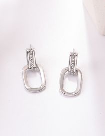 Fashion Silver Color Alloy Chain Link Stud Earrings