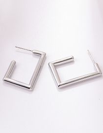 Fashion Silver Color Alloy Geometric Square Earrings