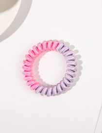 Fashion Jelly Dark Pink Light Purple Plastic Color Matching Telephone Wire Hair Ring