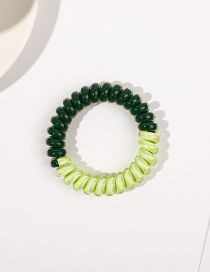 Fashion Jelly Grass Green Dark Green Plastic Color Matching Telephone Wire Hair Ring