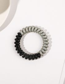 Fashion Jelly Black Light Grey Plastic Color Matching Telephone Wire Hair Ring