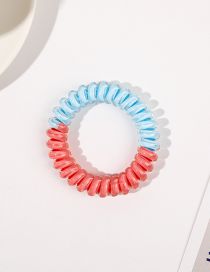 Fashion Jelly Korean Powder Sky Blue Plastic Color Matching Telephone Wire Hair Ring