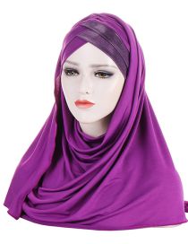 Fashion Purple Bright Silk Forehead Cross Toe Cap