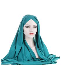 Fashion Green Pleated Crossover Scarf Toe Cap