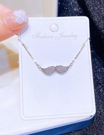 Fashion Silver Brass Gold Plated Zirconium Wings Necklace