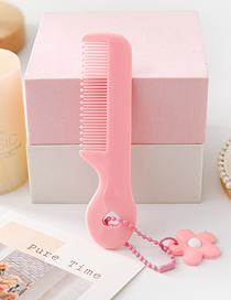 Fashion Pink Flowers Plastic Cartoon Round Tooth Comb