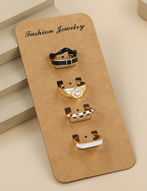 Fashion Gold Alloy Geometric Drip Ring Set