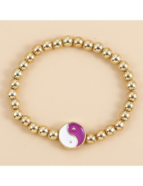 Fashion Purple Resin Gold Beaded Beaded Oil Tai Chi Bracelet