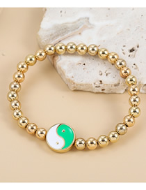 Fashion Green Resin Gold Beaded Beaded Oil Tai Chi Bracelet
