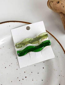 Fashion C Green Resin Wavy Hair Clip Set